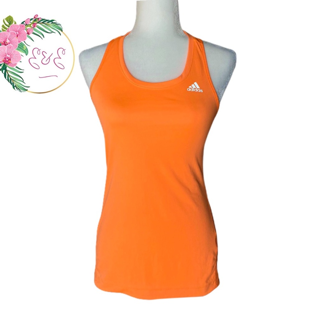 ADIDAS Embellished Orange Tank Top Size Small